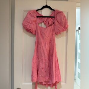 Pink Puff Sleeve Dress